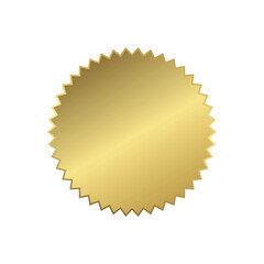 Gold seal or sticker icon, ideal for use in awards, premium labels, or certificates.
