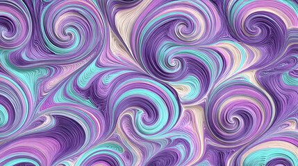 swirl in cyan, violet, and soft white with glossy depth