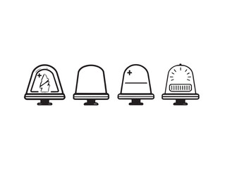 hazard lights line art simple clean vector illustration design