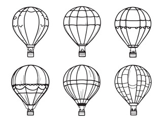 Obraz premium hot air balloon line art illustration for stock vector
