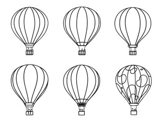 hot air balloon line art vector for creative projects