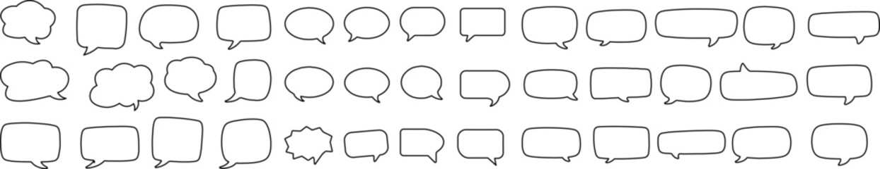 Obraz premium Speech Bubble outline set. Talk bubble. Cloud speech bubbles collection. Vector illustration