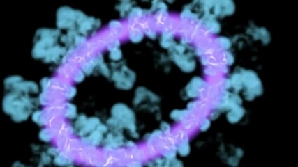 Abstract Glowing Ring of Energy in Smoky Nebula - Powered by Adobe