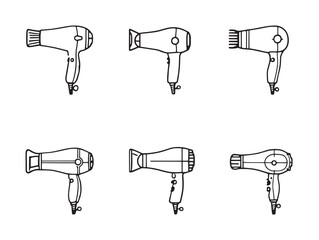 Obraz premium Minimalist hairdryer line art icon style vector illustration