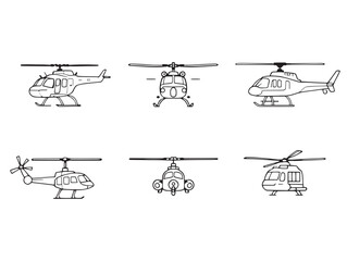 Minimalist helicopter line art design for professional use