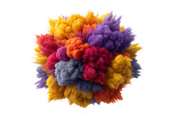 Colorful paint explosion isolated on transparent background