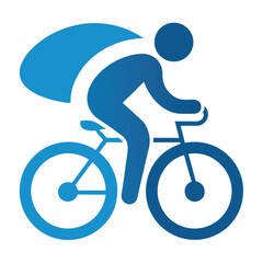 Obraz premium Clean Air Symbol with Cyclist Vector on White Background, Eco-Friendly Cycling and Clean Air Illustration on White 