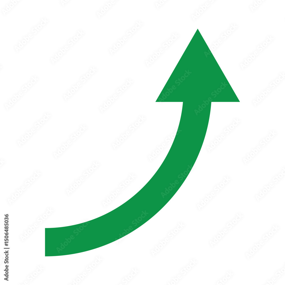 Poster green arrow curve direction icon. curved arrow sign. long green curve arrow icon. arrow icon for you