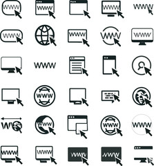 Create a kinds of icons, vector, set, symbol, computer, business, illustration, internet, sign, black, web, car, travel,  vector art color with white background..