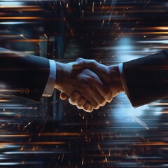 Business partnership handshake