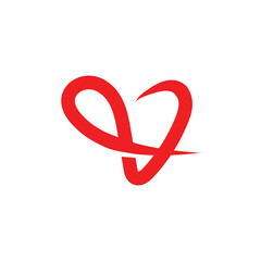 Fototapeta premium Abstract Heart Symbol: A simple yet elegant red heart symbol representing love, care, and affection, suitable for various design projects.