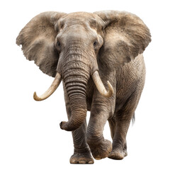 Obraz premium Majestic Elephant Striding Forward with Transparent Background