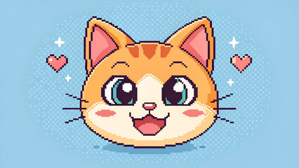 Obraz premium Cat emoji with heart 