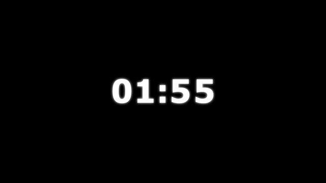2 minute timer countdown animation.Countdown timer two minute animation from 120 to 0 countdown. Two minute countdown timer animation