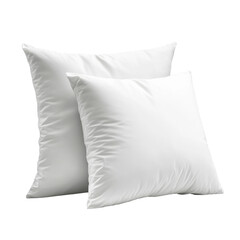 Soft white pillows isolated against a clean Transparent background for a fresh and calming look, Two White Pillows, Isolated on PNG background