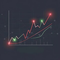 Fototapeta premium Digital Betting Graph with Rising and Falling Trends
