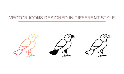 Bird icon design with white background stock illustration