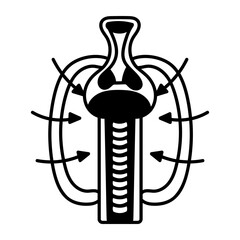 A doodle style icon of esophagus
