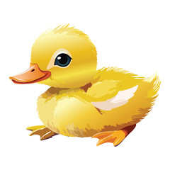 cute yellow duck animal illustration