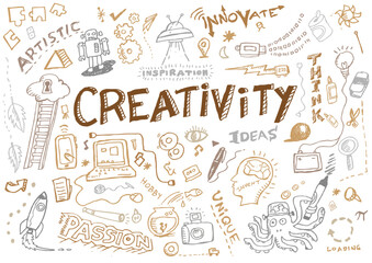 Creativity and Innovation Doodle Collection Vector. Editable Clip Art.