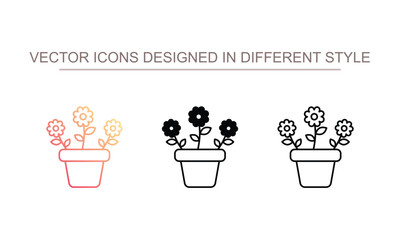 Kettle flower icon design with white background stock illustration