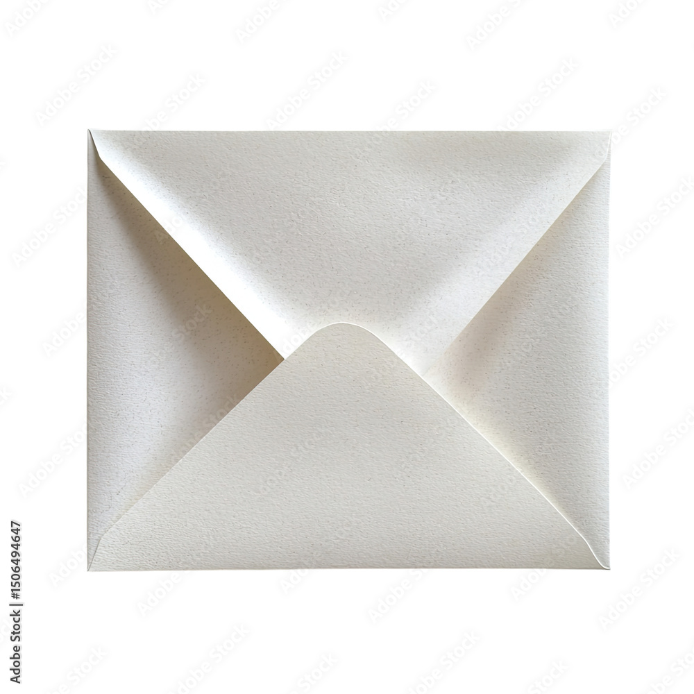 Poster simple and elegant folded square envelope in soft cream color, perfect for invitations or special an