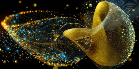 Abstract light wave background.Based on Generative AI