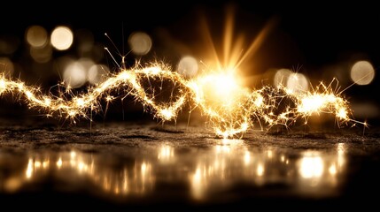 Abstract light wave background.Based on Generative AI