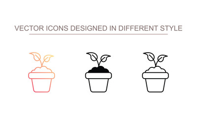 Plant icon design with white background stock illustration