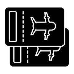 airplane tickets solid icon