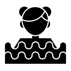 swimming girl solid icon	