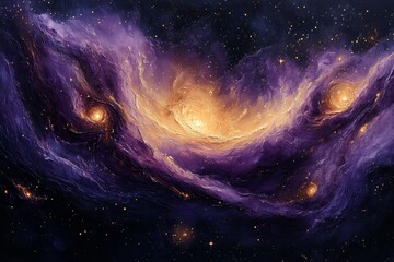Obraz premium Cosmic Nebula Swirl; Space Background