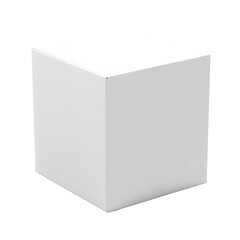 Blank cube box model isolated on white background for design and presentation purposes, blank cube box model on isolated on white background