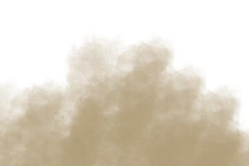Realistic beige dust cloud or smoke texture on transparent background. Perfect for overlay effects in design, digital art, or motion graphics. Subtle, soft, and high-resolution element.