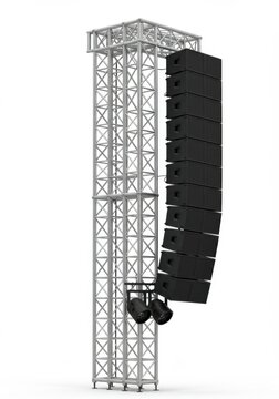 Professional PA system metal truss supporting line array speakers for concerts or events