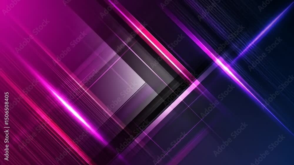 Poster abstract geometric design with diagonal lines and glowing colors