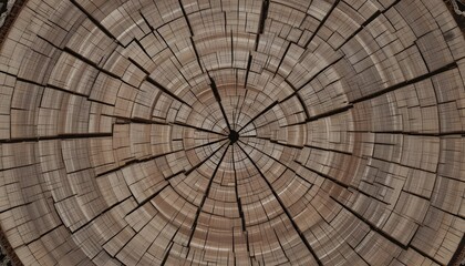 Saw Cut Texture with Annual Rings and Cracks Old Tree Stump Background








