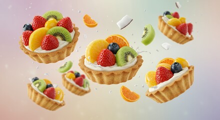 Delicious Fruit Tarts in Airy Flight: A Culinary Delight