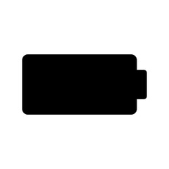 Fototapeta premium Battery low level icon vector, black silhouette flat symbol for energy status, charging indicator and power concept