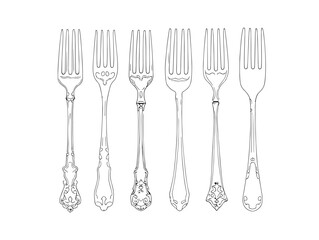 Modern fork line art design ideal for culinary and dining concepts