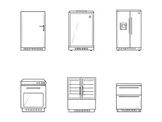 Simple and clean freezer line art vector illustration