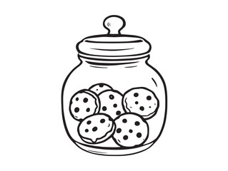 simple cookie jar line art drawing for designers