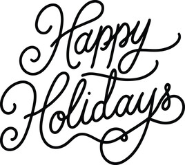happy holidays typography