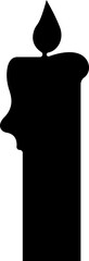 Candle icon in flat style. isolated on transparent background