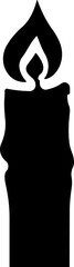Candle icon in flat style. isolated on transparent background