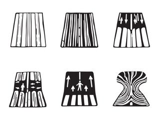 Simple crosswalk line art drawing for pedestrian safety visuals