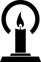Candle icon in flat style. isolated on transparent background