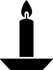 Candle icon in flat style. isolated on transparent background