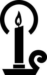 Candle icon in flat style. isolated on transparent background