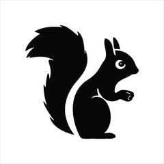 Squirrel holding a nut on a white background cartoon illustration